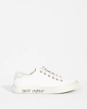 Saint Laurent White Canvas Malibu Low Top Sneakers - 35.5