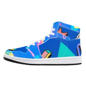 Saved By The Bell Classic High-Top Synthetic Leather Sneakers - White