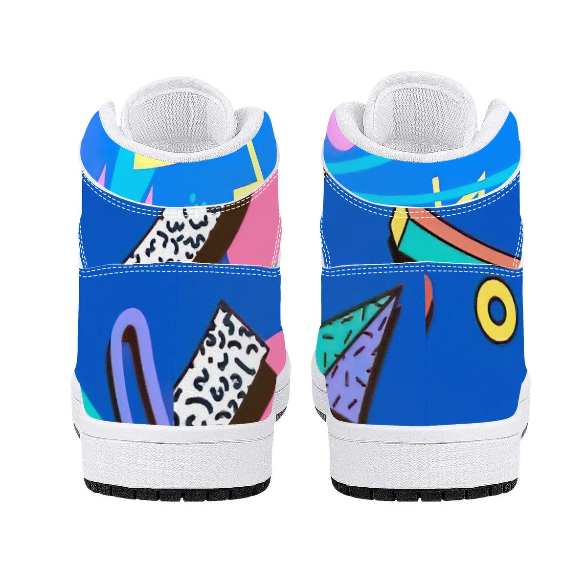 Saved By The Bell Classic High-Top Synthetic Leather Sneakers - White