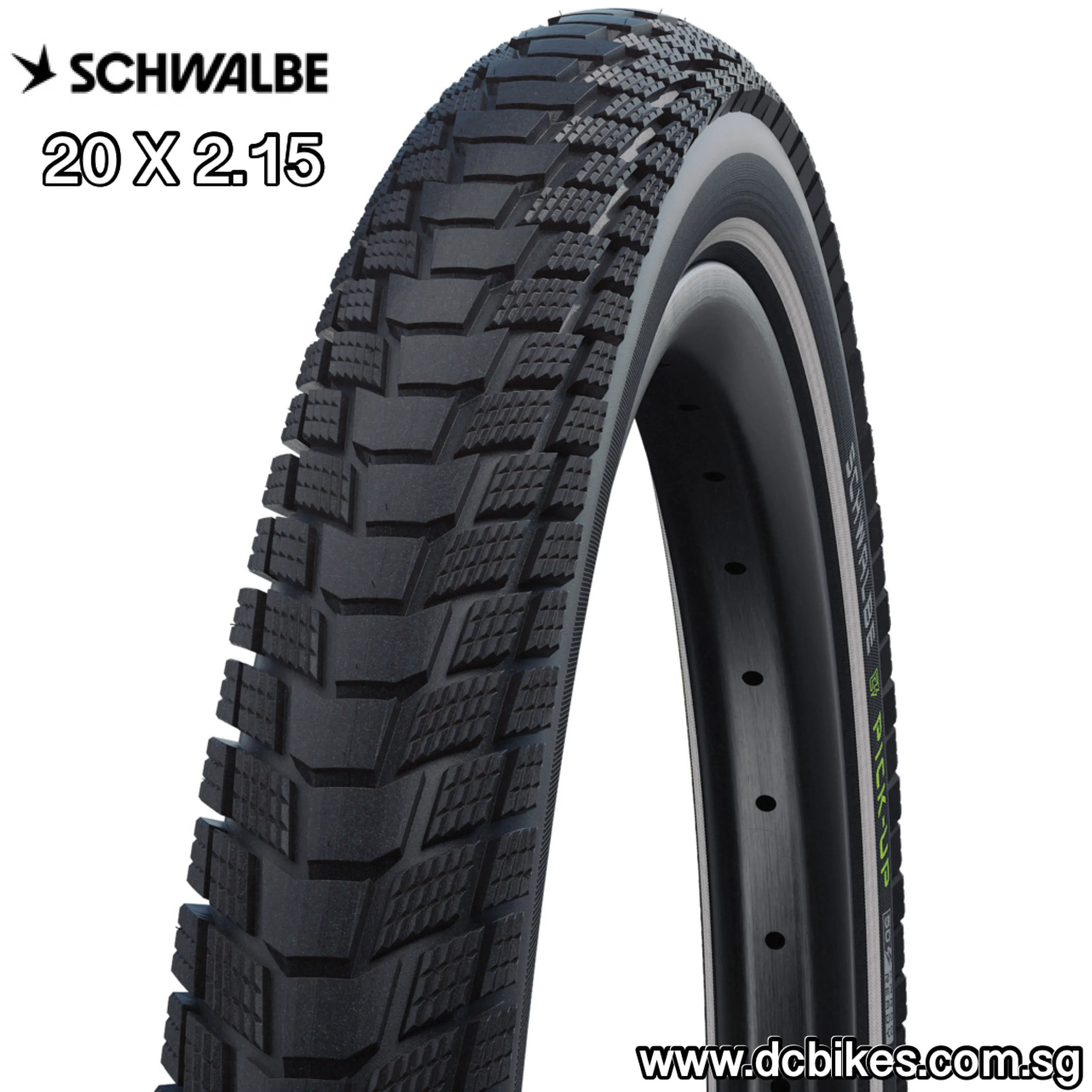 Schwalbe 20 X 2.15 Pick-Up Addix E | Super Defense Bicycle Ebike Wire Bead Tyre - Etrto : 55-406 (1 Tire)