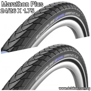 Schwalbe 24 | 26 X 1.75 Marathon Plus Wired Tyres Etrto : 47-507/559 (2 Tires)