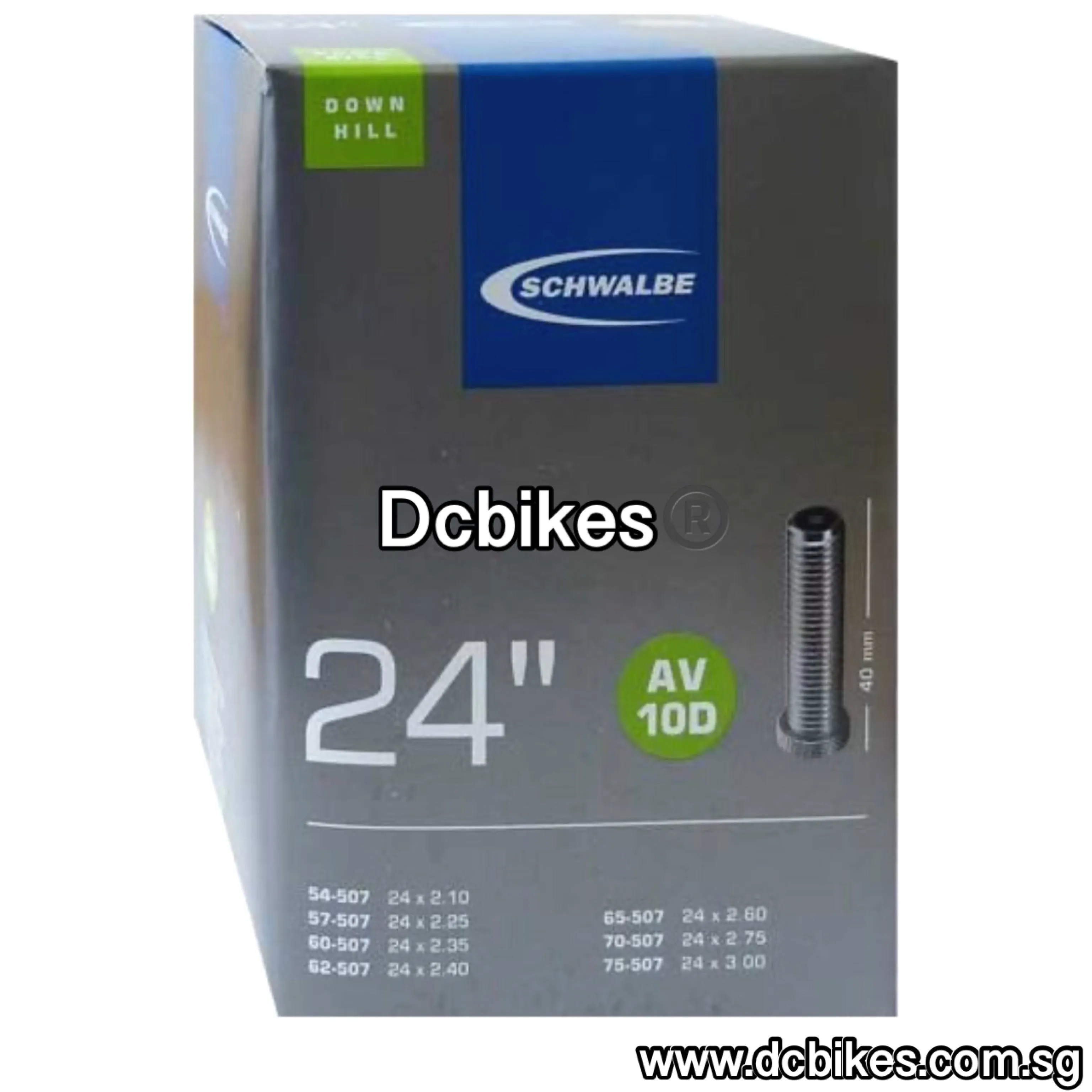Schwalbe 24 X 2.1 - 3.0 MTB Downhill Schrader Inner Tube Etrto : 507 | AV10D 