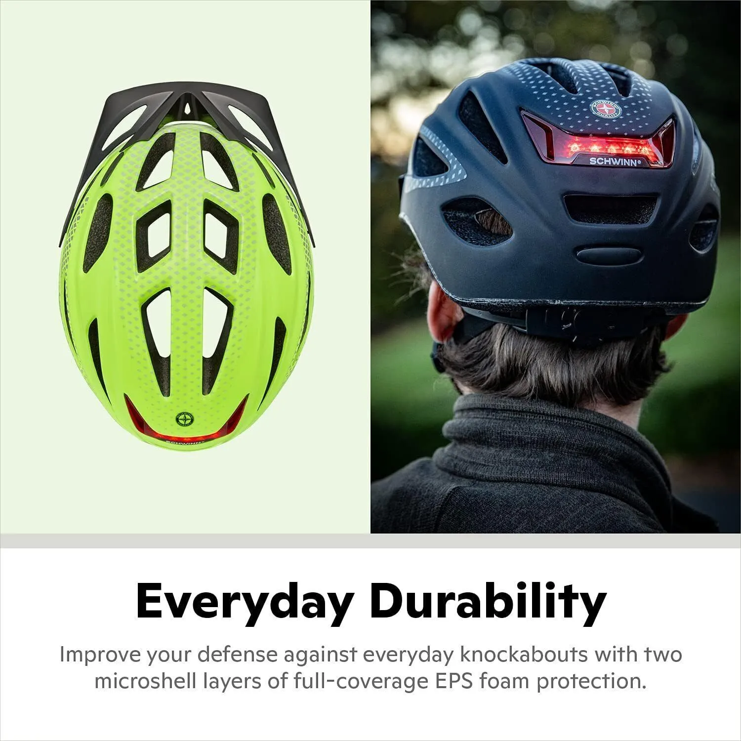 Schwinn Beam Adjustable Bike Helmet With Rear LED Light