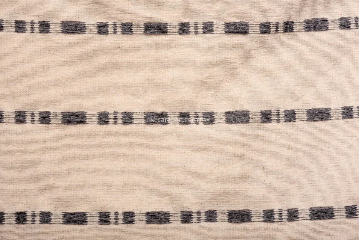 Set of 2 Cotton Cushion Covers Beige with gray stripes