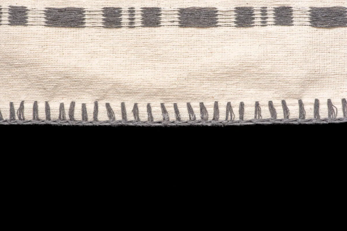 Set of 2 Cotton Cushion Covers Beige with gray stripes
