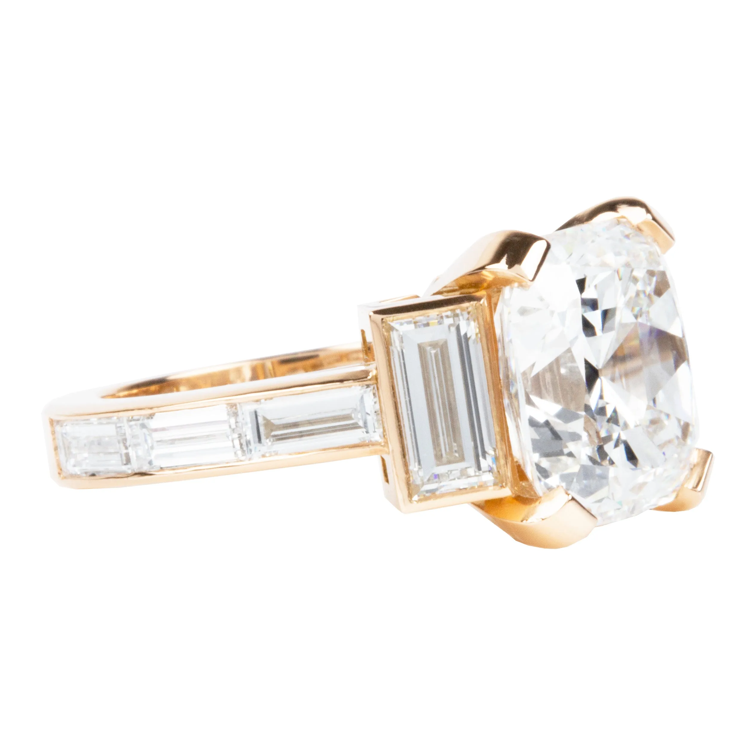 Seven Carat Cushion Cut Diamond Ring