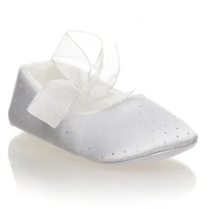 Sharon Ivory or White Girls Christening Pram Shoes
