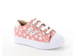 Shoesme Pink Flower Leather Sneakers