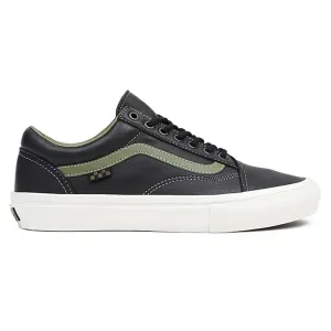SKATE OLD SKOOL SHOES Butter Leather Black Green