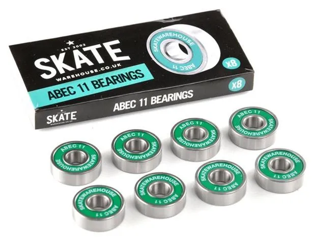 Skatewarehouse Abec 11 Skateboard Bearings & Venom Bearing Lubricant Pack
