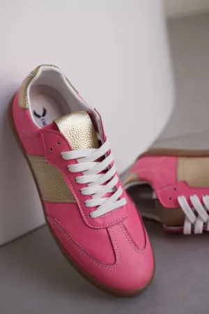 Sky Runner Leather Sneakers-Pink and Gold