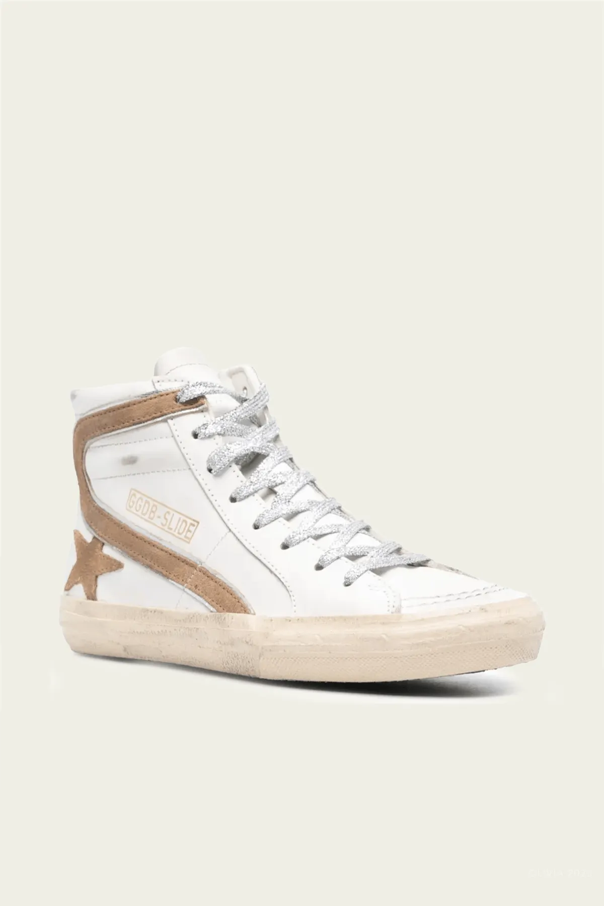 Slide White Tabacco Leather Sneaker
