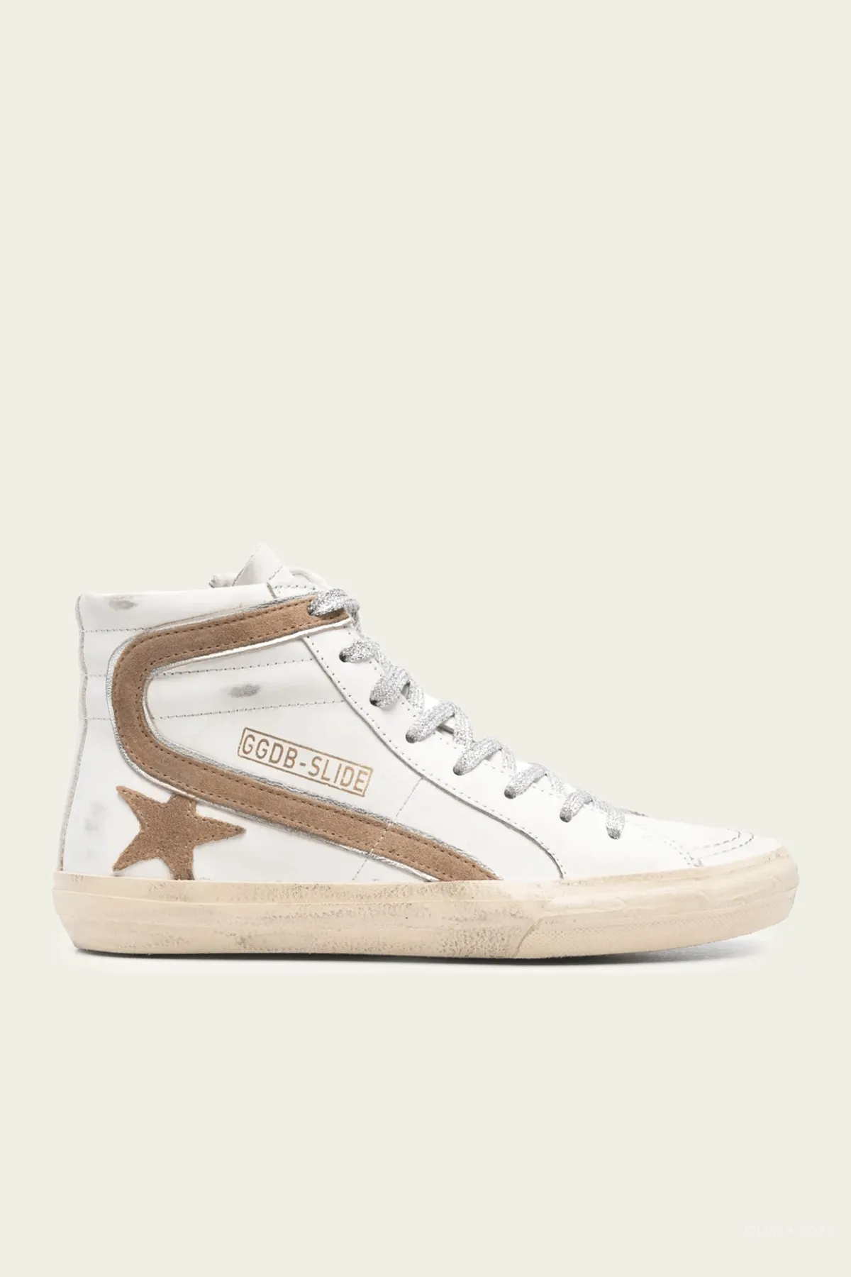 Slide White Tabacco Leather Sneaker
