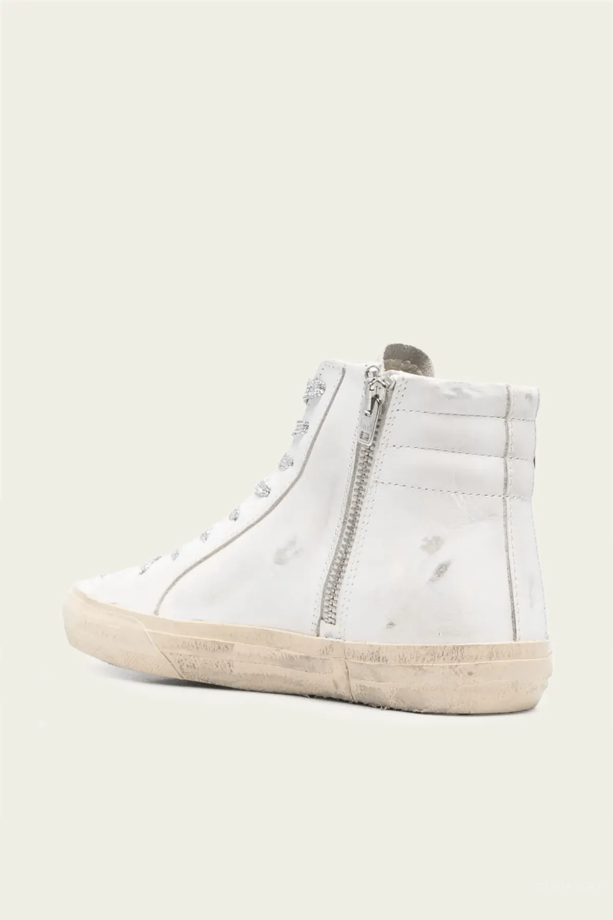 Slide White Tabacco Leather Sneaker