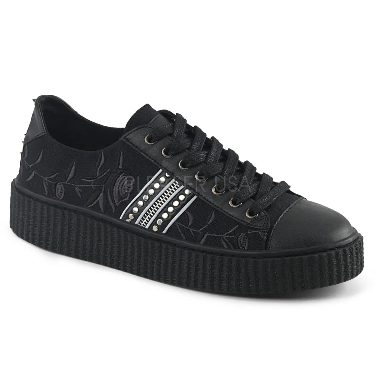SNEEKER-106  Black Canvas-Black Pu