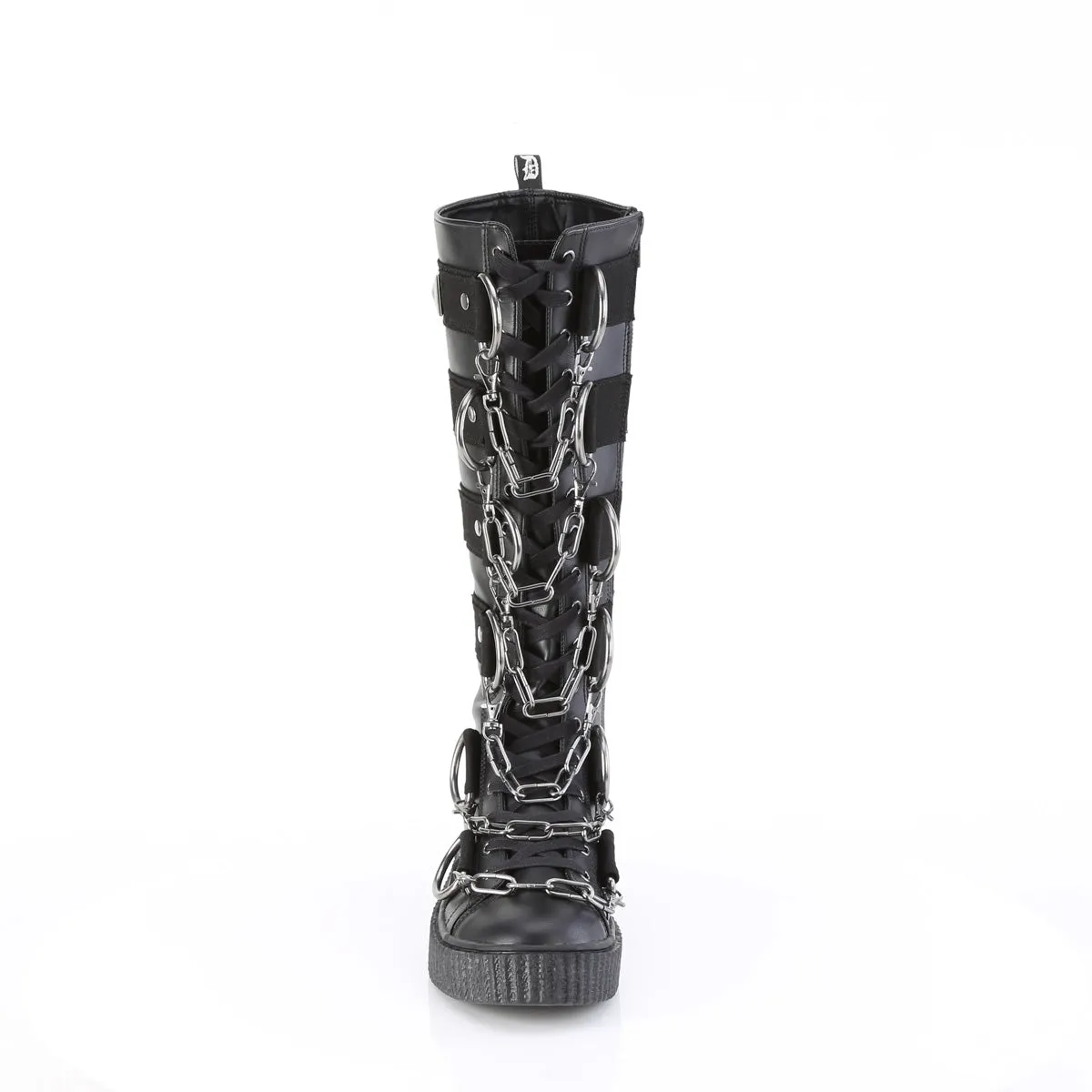SNEEKER-405  Black Vegan Leather-Canvas