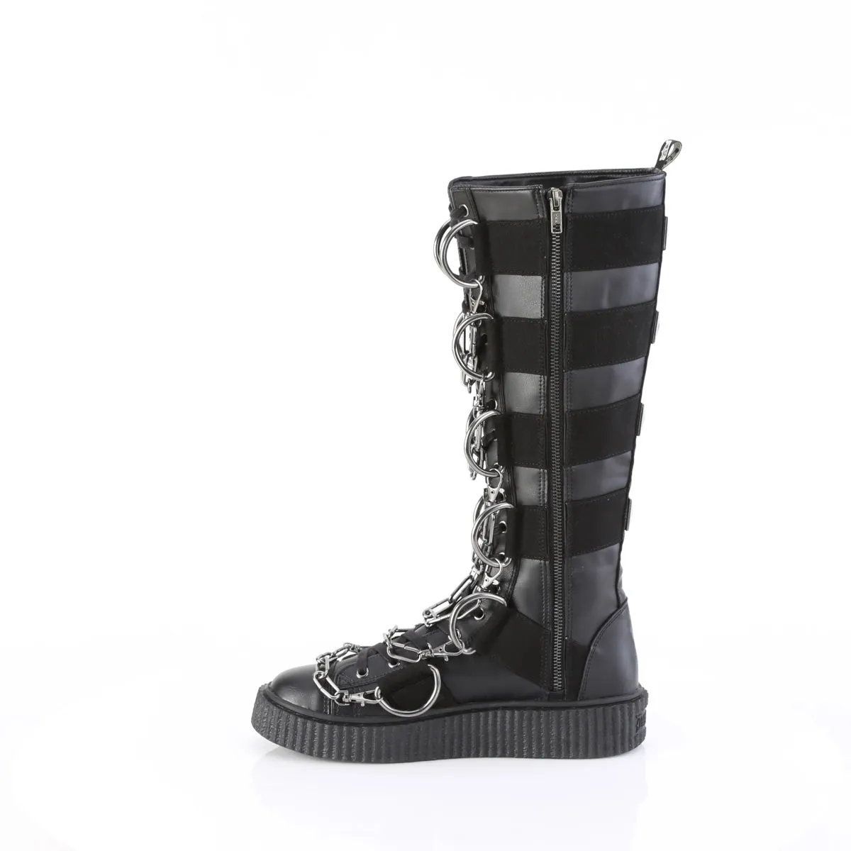 SNEEKER-405  Black Vegan Leather-Canvas