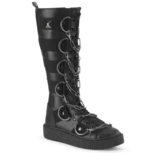 SNEEKER-405  Black Vegan Leather-Canvas