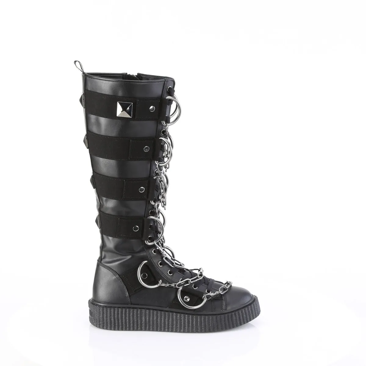 SNEEKER-405  Black Vegan Leather-Canvas