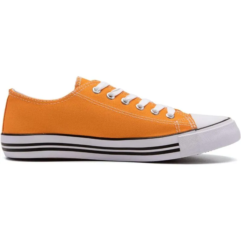 Solid Color Canvas Lace Up Unisex Sneakers