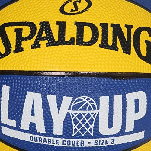 Spalding Layup Rubber Basketball, Size 3 (Blue, Yellow)