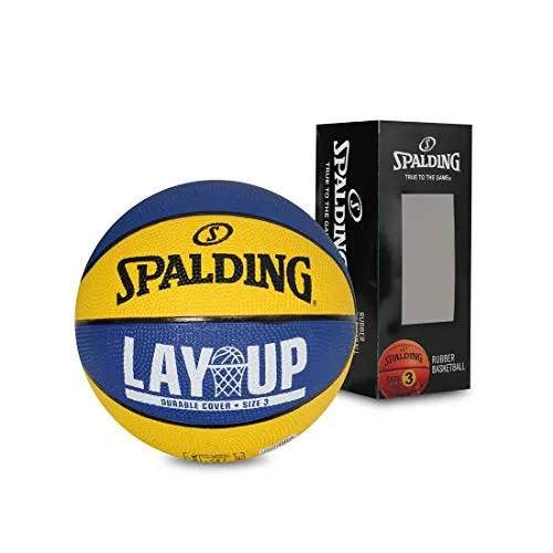 Spalding Layup Rubber Basketball, Size 3 (Blue, Yellow)