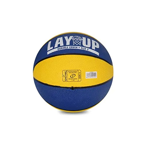 Spalding Layup Rubber Basketball, Size 3 (Blue, Yellow)