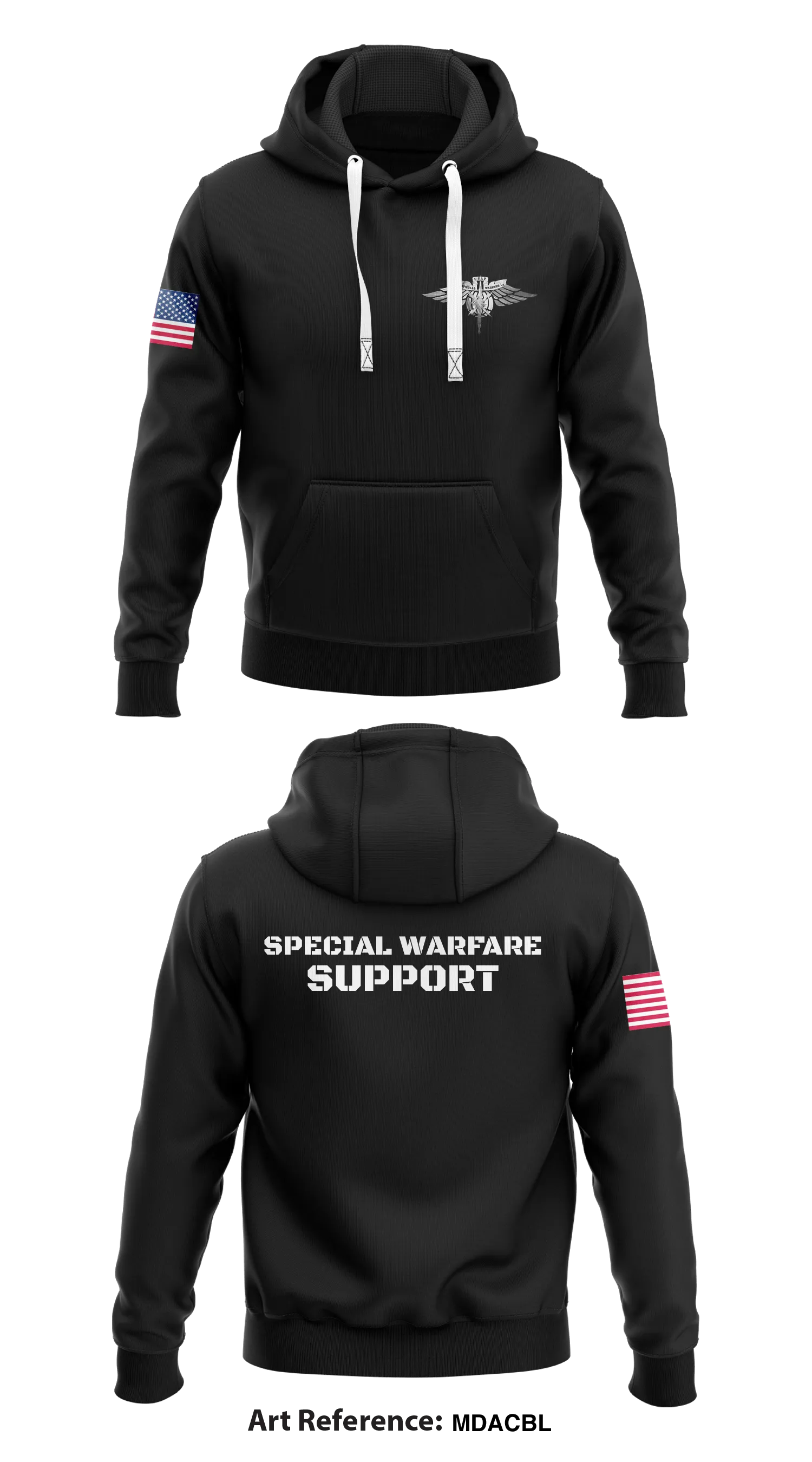 SPECIAL WARFARE SUPPORT  Core Men's Hooded Performance Sweatshirt - mDaCbL