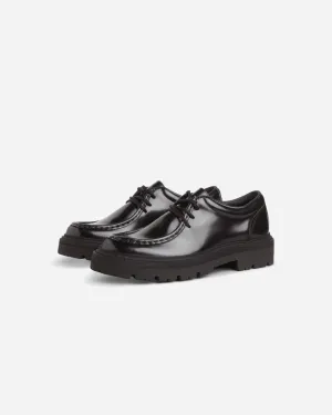 Spike Lace - Black Polido Leather