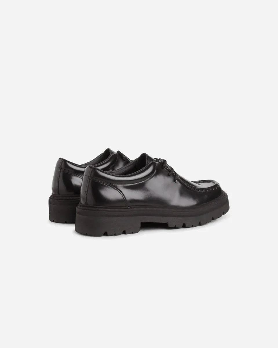Spike Lace - Black Polido Leather