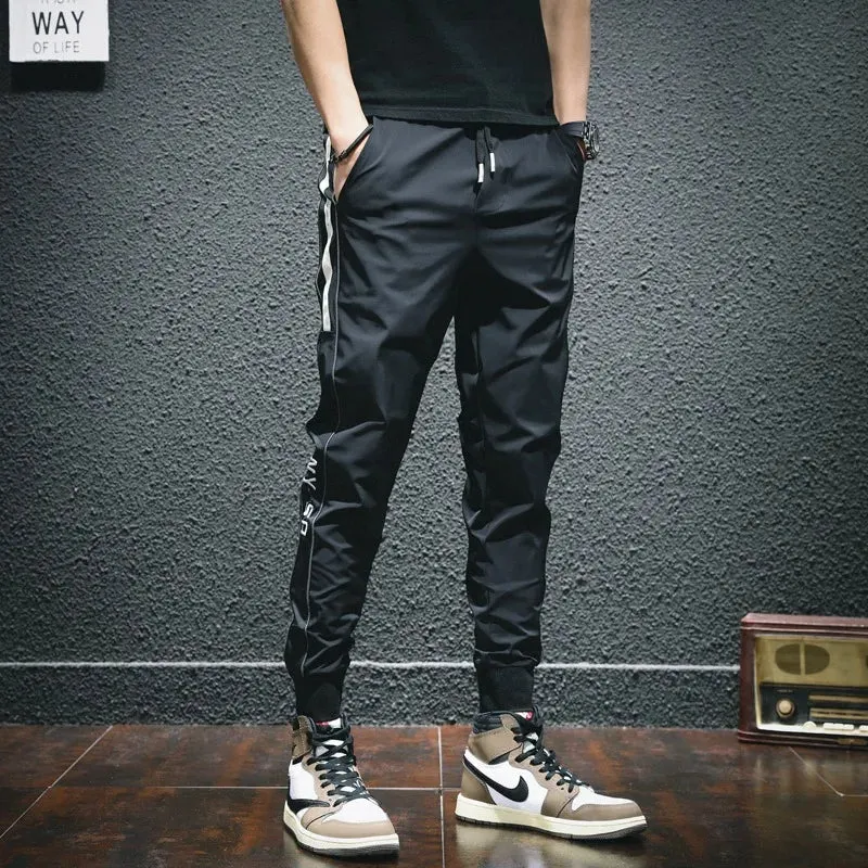 Sport Casual Pants Men - Lightweight Joggers with Fashionable Side Stripe, Perfect for Gym and Casual Wear