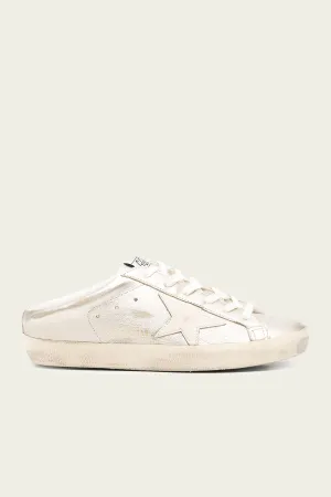 Super-Star Sabot Platinum Metallic Leather Sneaker