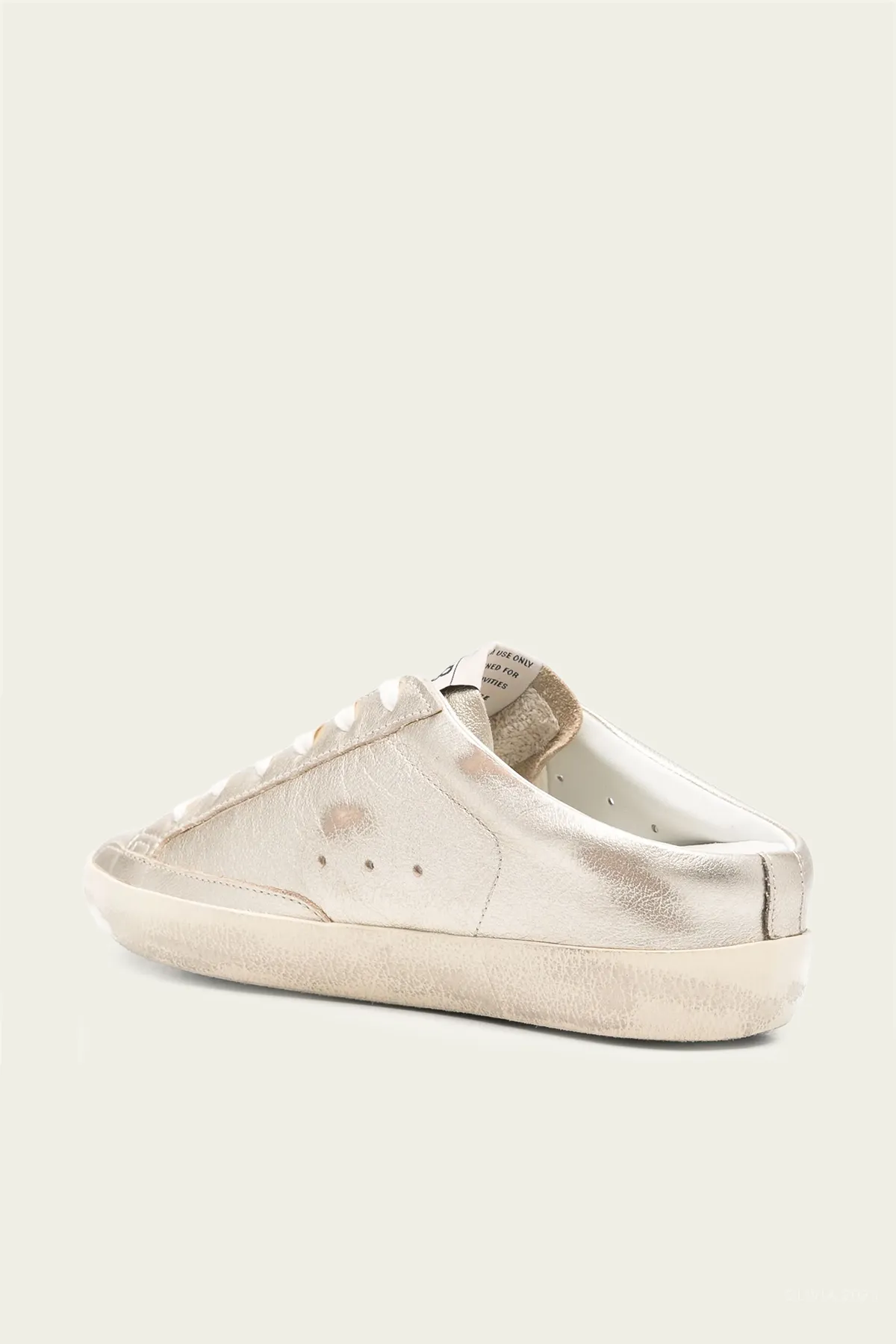 Super-Star Sabot Platinum Metallic Leather Sneaker
