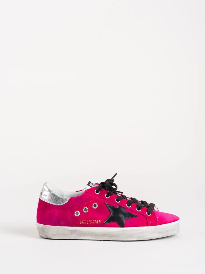 superstar sneaker - fuxia velvet/black star