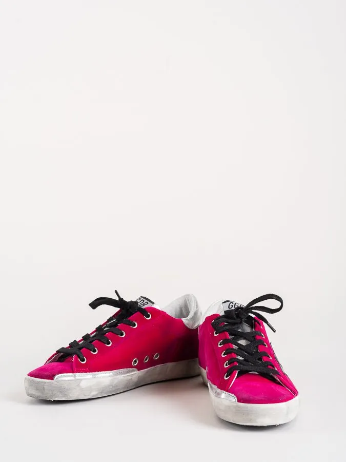 superstar sneaker - fuxia velvet/black star