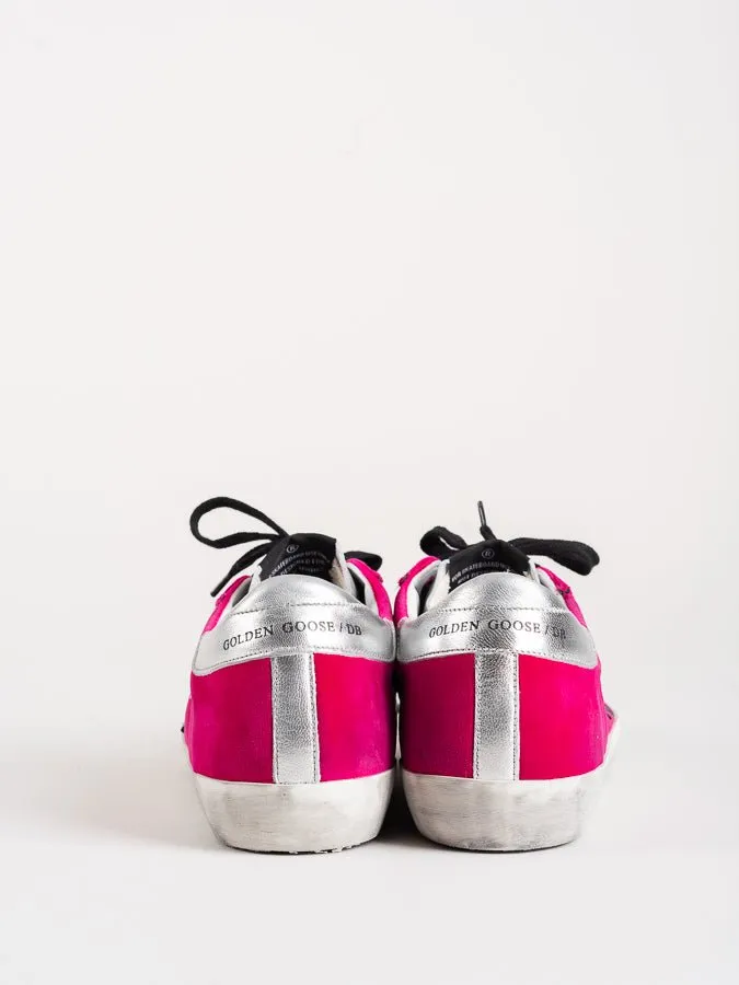 superstar sneaker - fuxia velvet/black star