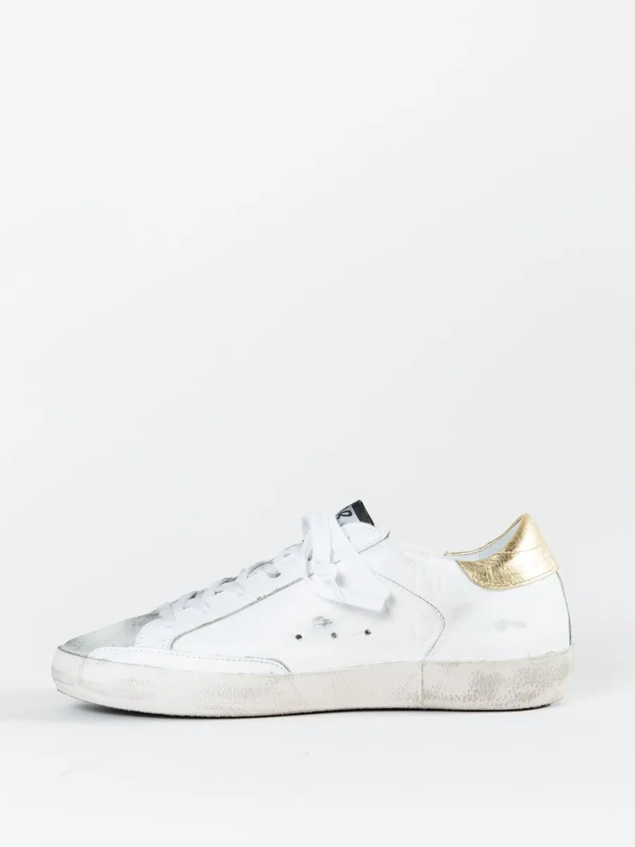 superstar sneaker - white gold/pink