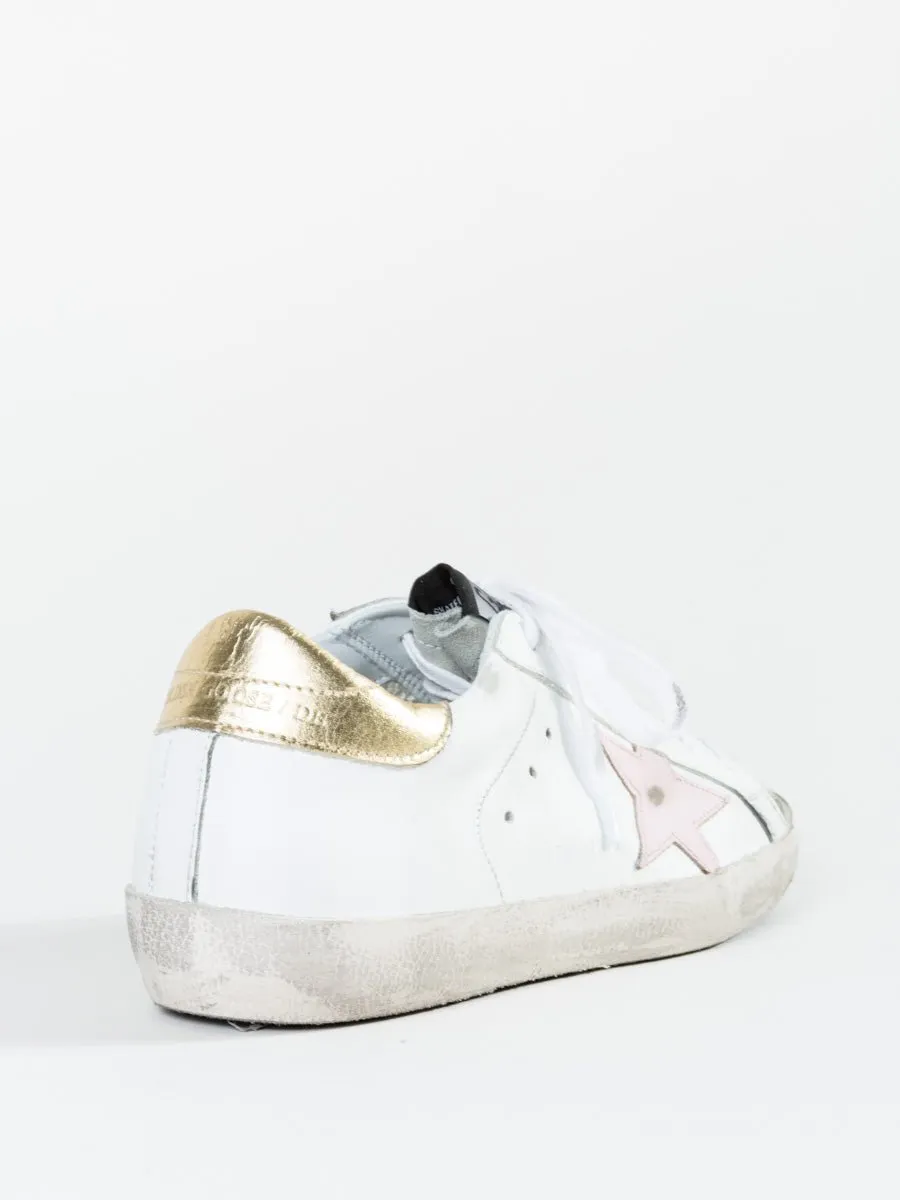 superstar sneaker - white gold/pink