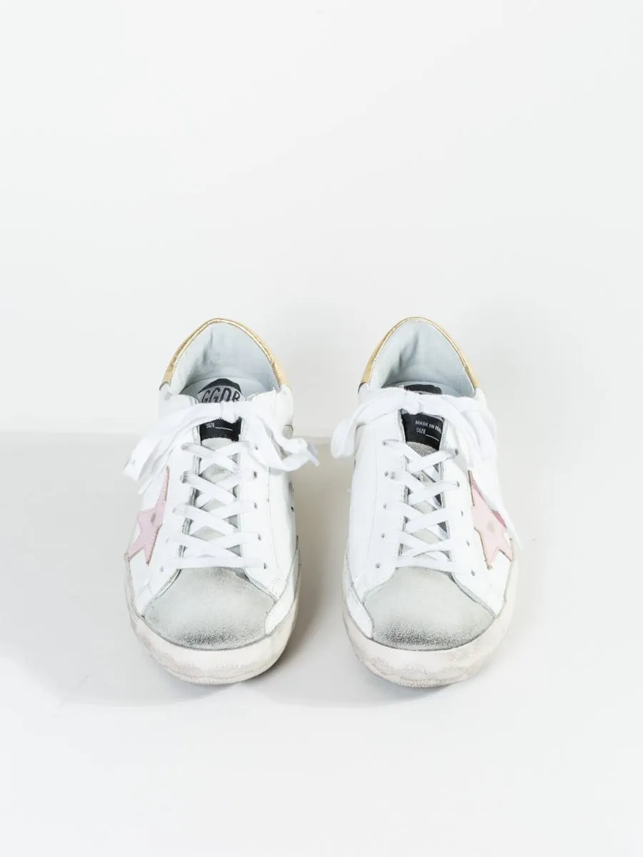 superstar sneaker - white gold/pink
