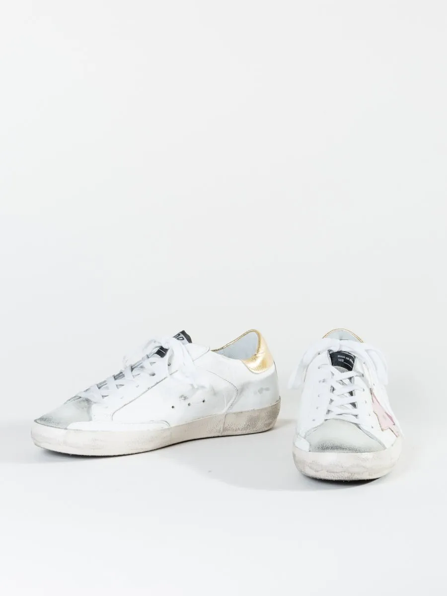 superstar sneaker - white gold/pink