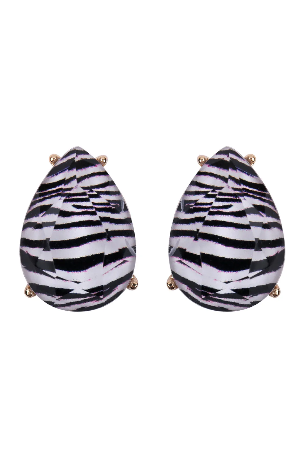 TEARDROP FACETED ACRYLIC POST EARRINGS