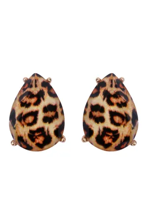 TEARDROP FACETED ACRYLIC POST EARRINGS
