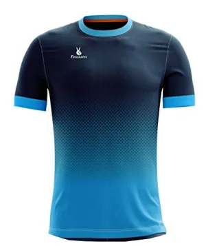 Triumph Men Soccer Jersey Quick Dry Half Sleeve Football Jerseys for Men's Printed Soccer Football Sports Team T-Shirts for Boys Player Polyester Sportswear Football T Shirts Size L SkyBlue