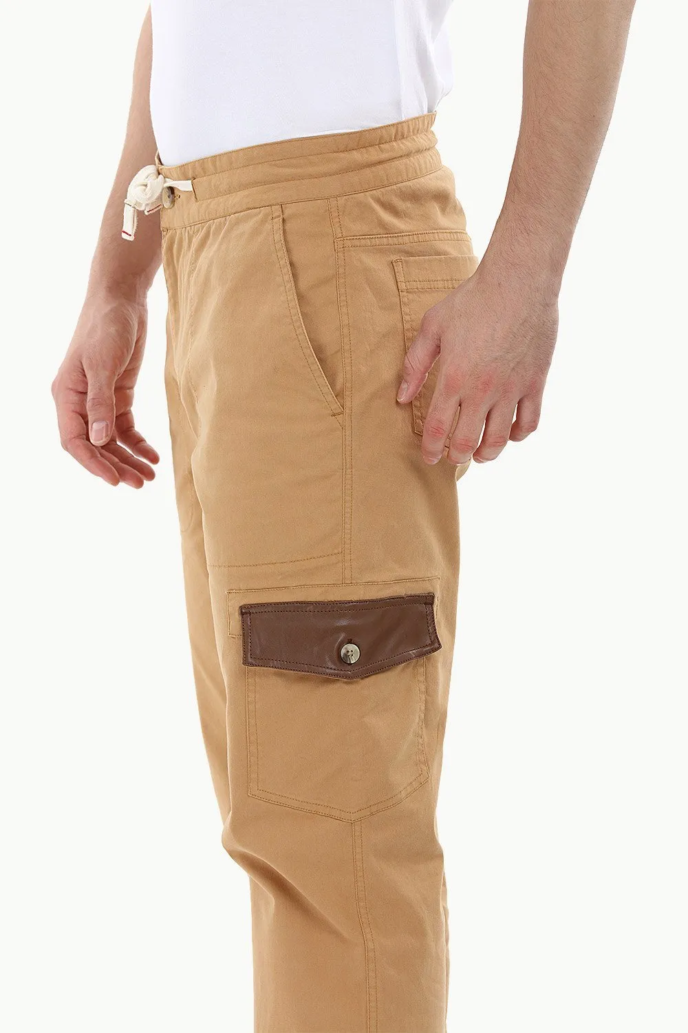 Twill Cargo Cuff Jogger Pants