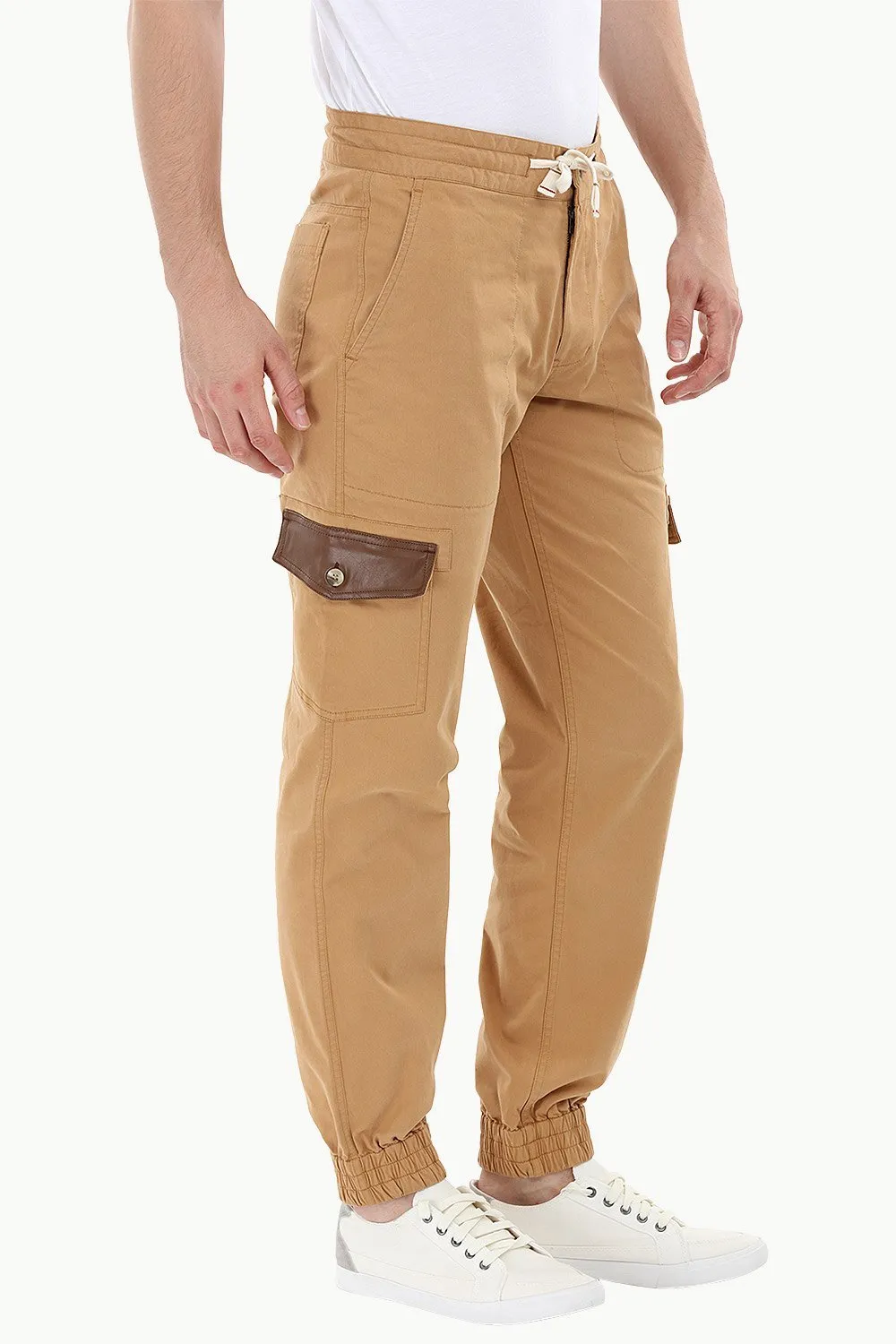 Twill Cargo Cuff Jogger Pants