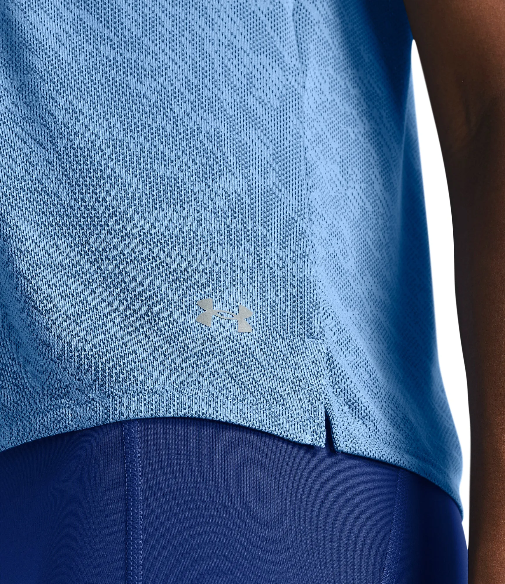 Under Armour Launch Camo Short Sleeve Womens Running Top - Blue