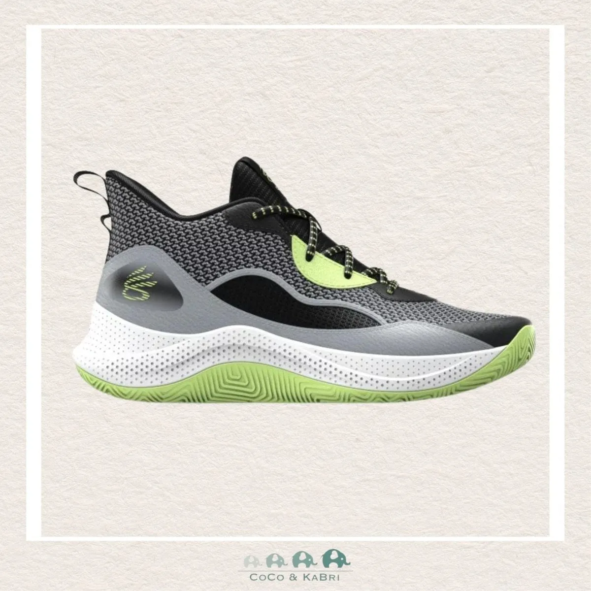 Under Armour Pre-School Curry 3Z 24 Basketball Shoes - Black/Green (O-13)