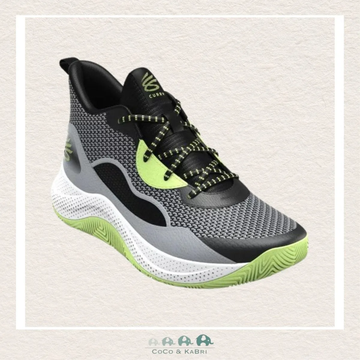 Under Armour Pre-School Curry 3Z 24 Basketball Shoes - Black/Green (O-13)