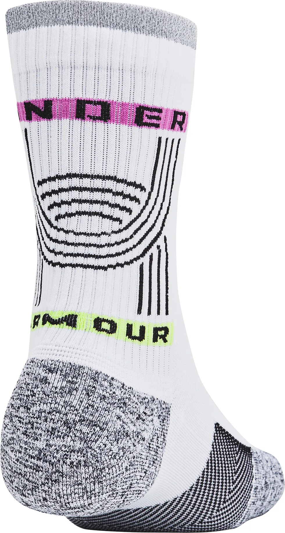 Under Armour Run Cushion Mid Crew Running Socks - White