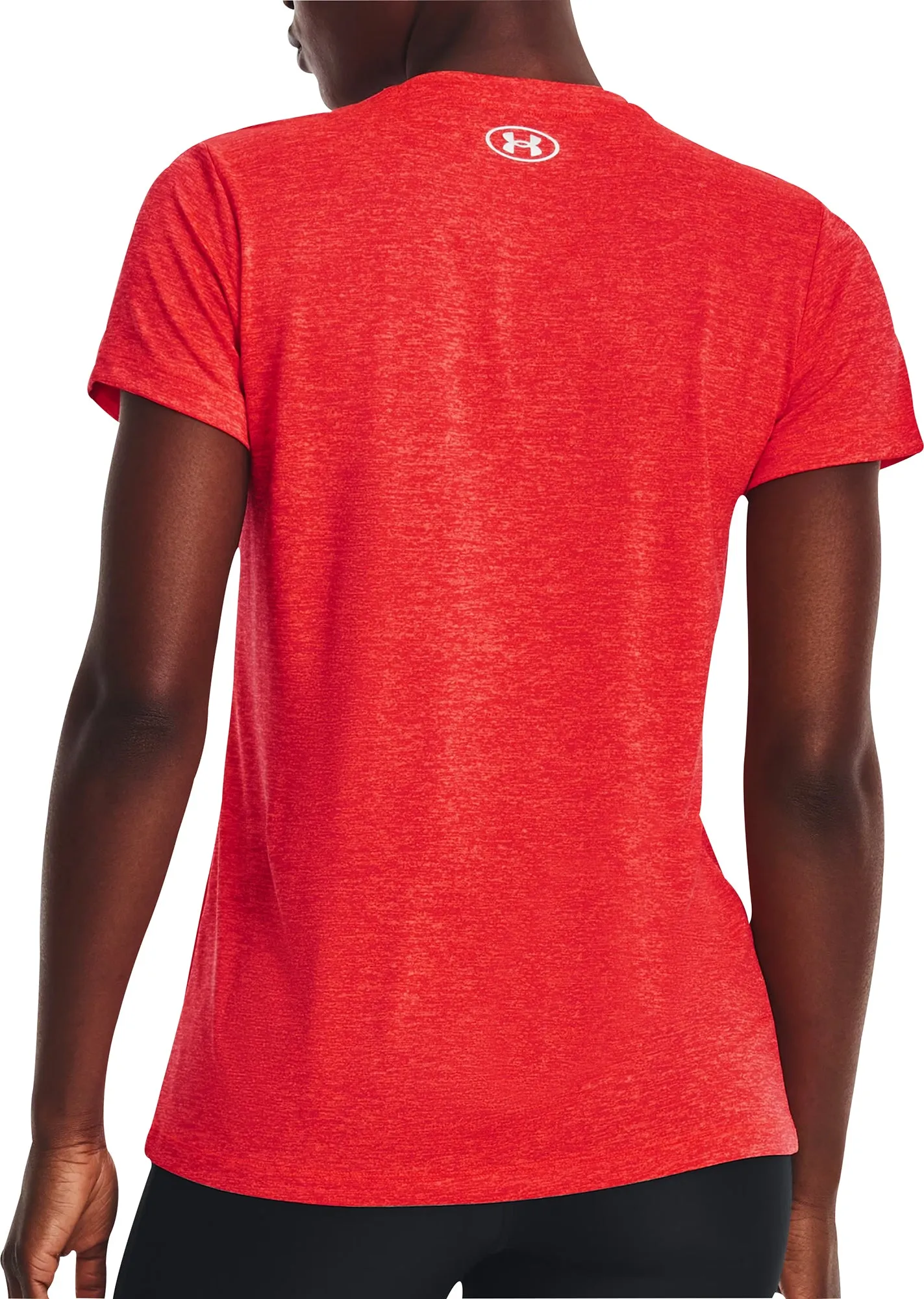 Under Armour Tech Twist V-Neck Short Sleeve Womens Running Top - Red